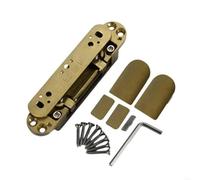 Concealed Door Hinges 2 Pcs Heavy Duty Aluminum Alloy Invisible Muted Door Hinges Adjustable Butt Hinge 125 Degree Swing Concealed Enduring(Gold)