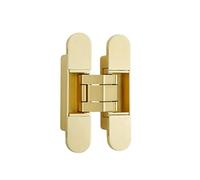 Concealed Door Hinges 2 Pcs Three Dimensional Adjustable Invisible Hinge Zinc Alloy Furniture Hinges Concealed Door Folding Silent Hidden Door Hinges(Gold)