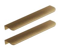 Concealed Drawer Handles, Cabinet Handle Finger Edge Pull Furniture Knobs Drawer Handles Bronze Gold 2 Pieces(Overall Length 600mm)