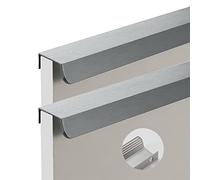 Concealed Embedded Door Pull Handles Recessed Door Handles Pocket Door Handles Cabinet Drawer Pulls Aluminum Alloy Gray Multiple Sizes Pack of 2(Length 120mm)