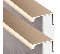Concealed finger edge pull handle， Concealed Finger Edge Pull Handle, Finger Edge Pull Drawer Handles Kitchen Wardrobe Cupboard Furniture Door Knob Brushed Gold 2 Pieces(Size:Overall length 1200mm)