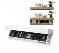 Concealed Floating Gun Safe,Designer Shelf with Secret Compartment,Wall-Mounted Storage Solution,Compact Storage Box for Weapons,for Living Room and Office and Bedroom(White)