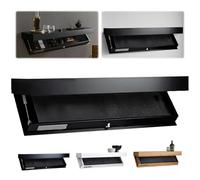 Concealed Floating Wall Shelf with Hidden Compartment | Secret Storage for Living Room Bedroom Office - Stylish Black Home Decor Solution