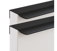 Concealed Handles Aluminium Alloy Invisible Handle Cabinet Handle Finger Edge Pull DrawerHandles Furniture Knobs Matt Black 2 Pieces (Hole Distance 64mm)