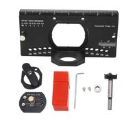 Concealed Hinge Jig Kit 35mm, Metal Cabinet Door Mounting Tool for Woodworking, Aluminum Alloy Hole Drilling Locator with Carbide Bits and Preset Depth Adjustment
