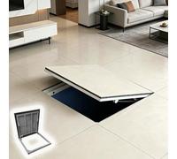 Concealed Indoor Basement Entry Door, Tile Integration Fully Welded Attic Cover Customizable, Strong Load-bearing Crawl Space Access Doors(W24xL33in(61x83.8cm))