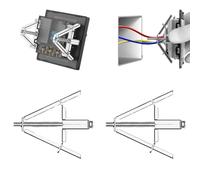 Concealed Junction Box Repair Device - Electrical Outlet Fixing Device with Support Rod, Back Box Repair Clip for 86/118 Type Wall Socket, Wall Box Repair Tool for Electricians (2PCS)