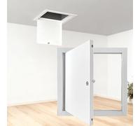 Concealed Metal Access Panel, Aluminum Plumbing Access Panel, Lockable Attic Access Door for Floor Hatch/Valves/Fuse Box Cover, White Drywall Hole Cover Plate(20x20cm(7.8x7.8in))