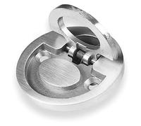 Concealed Recessed Pull Handle, 50.8 mm Stainless Steel Round Flush Ring Handle for Marine, Boat Deck Hatches and Furniture