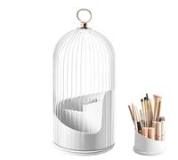 Concealed Rotating Toothbrush Holder - 360° Rotating Make Up Brush Holder Storage, Waterproof Dustproof Toothbrush Holders, 3-Slot Bathroom Countertop Vanity Organizer, For Tooth Brush, Toothpaste