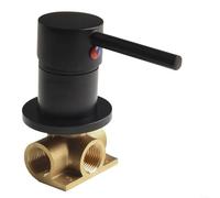 Concealed Round 1/2 inch Wall Mounted Manual Mixer Valve Supporting Dual Water Source Regulation and Flow Direction Control (Black)