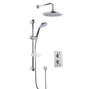 Balterley Concealed Twin Valve Multi Function Slide Rail Kit Arm Head Shower in Silver Balterley Silver