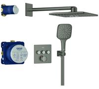 Concealed Shower Grohe Grohtherm SmartControl Thermostatic 3 valves, Square ⌀310 mm Brushed Hard Graphite 34864AL0