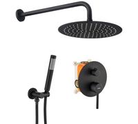 Concealed Shower Set Rea Lungo Black, Brass