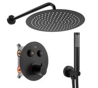 Concealed Shower Set Rea Lungo Thermostat Black, Brass