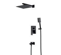 Concealed Shower Set Shower Head with Hose Head 10 in Multi- Function Shower Set Square Pressure Boosting Showers Head Rain Mode for Shower Caddy
