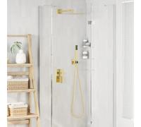 vidaXL Concealed Shower System (Square) Gold Stainless Steel 201 Bathroom Upgrade Heavy Duty Shower System with Rain Shower Modern Bathroom Accessories