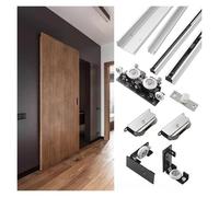 Concealed Sliding Barn Door with Soft Close Hardware Kit 24" 32" 42" 60" 71", Pocket Doors Floating Wall Mounted, Studies/Balconies Customizable Door Track(53"(134.6cm))