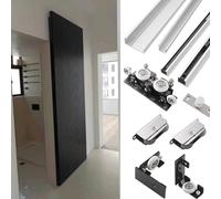 Concealed Sliding Door Kit 71" - Soft Close Trackless Hardware for Wooden/Barn Doors - Invisible Design for 32" to 52" Openings - Modern Home Solution