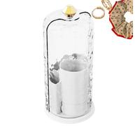 Concealed Toothbrush Holder, 360 Degree Rotating Holder, Toothbrush Organizer with Dustproof Design, Bathroom Counter Accessory, Sink Stand with Compact Storage, Vanity Organizer for Makeup Brushes