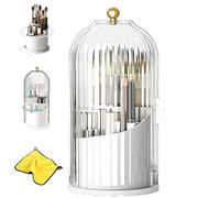 Concealed Toothbrush Holder, Covered Make up Brush Holder Organizer, 360 Rotating Waterproof Toothpaste Holder with Cover, Toothbrush Holders with Cover for Bathrooms (White)