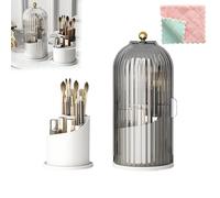 Concealed Toothbrush Holder,Make up Brush Holder Organizer,Toothbrush Holders with Sliding Lid,360° Rotating Bathroom Waterproof Dustproof Toothbrush Holder for Toothbrush Toothpaste (#1)