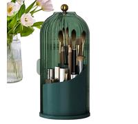 Concealed Toothbrush Holder, Toothbrush Holders With Sliding Lid, Covered Makeup Brush Holder 360° Rotating 3 Slots Bathroom Organizer, Waterproof Dustproof Beauty Cosmetics Brushes Storage For Vanity