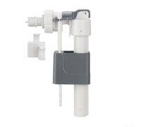 Concealed Wall Mounted Toilet Inlet Valve with Straight Bracket - Silent Fill Cistern Float Valve Replacement for Hidden Tanks WC Parts Grey