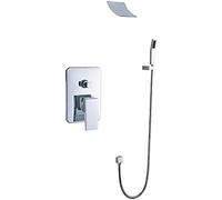 Concealed Waterfall Bathroom Shower Faucets Set Chrome Brass Single Handle Mixer Tap 2-Way Mixer Wall Mount Bath Shower LWX