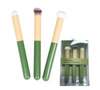 Concealer Brushes Set Flat Angled Foundation Brush Mushroom Makeup Sponge Brush Lip Brushes Under Eye Makeup Sponge Face Eyelids Nose Lip Concealer Sponge Makeup Brush 3pcs (Green)