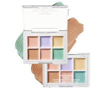 Concealer Palette with Brush, 6 Color Concealer Palette Powder Kit, Safe and Gentle Concealer Palette Kit for Night Out, Daily Use, Shopping, Datings, Parties