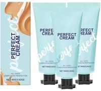 Concealing Foundation Perfecting Cream, Waterproof Long Lasting Even Skin Tone, Creme All-Over Complexion Perfector, Hydrating Full Coverage Concealer (3 PCS)
