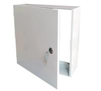 Concealment Box, Surface-Mounted Distribution, Heavy-Duty Metal Steel Access Door,Lockable Bottomless Cover, Decorative Finish, White(38x30x11cm/15x11.8x4.3in)