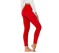 Conceited Luxe Velvet Leggings - Vegan Leather Pants for Women (Available in Plus Size), Red, Large