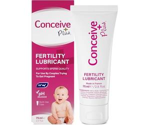 CONCEIVE PLUS Fertility Lubricant for Couples Trying to Conceive | Non Sticky, Non Irritating Water Based Lubrification Gel with Magnesium & Calcium | pH Balanced Conception Personal Lubricant - 75 ml