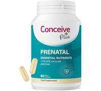 CONCEIVE PLUS Prenatal Vitamins for Women, 60 Caps | Multivitamin with DHA, Choline, Folate, Non GMO Pregnancy Supplement, 30 Day Supply, Pre Conception Vitamin