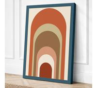 Concentric Arches Geometric Canvas Wall Art Print 18x12 Inch