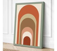 Concentric Arches Geometric Canvas Wall Art Print 18x12 Inch