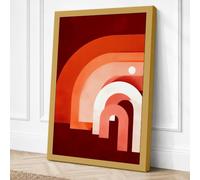 Concentric Arches Geometric Canvas Wall Art Print 18x12 Inch