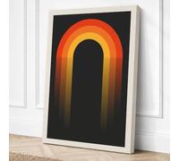 Concentric Arches Geometric Canvas Wall Art Print 18x12 Inch (46 x 30 cm)