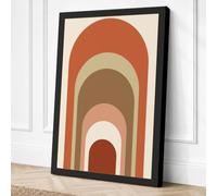 Concentric Arches Geometric Canvas Wall Art Print 18x12 Inch (46 x 30 cm)