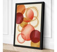 Concentric Circles Geometric Canvas Wall Art Print 24x16 Inch