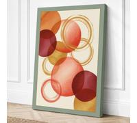 Concentric Circles Geometric Canvas Wall Art Print 30x20 Inch (76 x 51 cm)