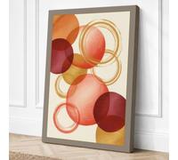 Concentric Circles Geometric Canvas Wall Art Print 36x24 Inch