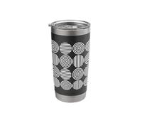 Concentric Circles Stripes Black White Bauhaus Shapes Mania Stainless Steel Insulated Tumbler