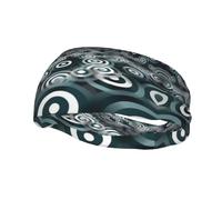Concentric Circles Sweat Headbands for Women & Men - Unique Customized Patterns, Non-Slip Wide Headband for Running, Gym, Yoga, and More - Stylish Hair Accessories