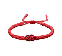 Concentric Knot Braided Expandable Bangle Blessed Charm for Creative Suit for Sister Couples Lover Best Black Red Braided Bracelets Rope Wristband for Women Men Boys Kids Adjustable