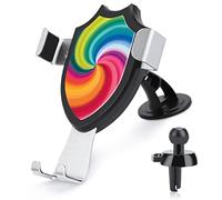 Concentric Rainbow, Spectrum Spirally Lines, Twisting lines Car Phone Mount Stand, Hands Free Cell Mobile Phone Holder, Non-Slip Ultra Stable Universal Fit Automobile Clamp Cradle