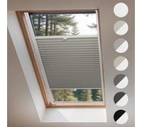 Concept Blinds® BLACKOUT Roof Window Pleated Blind - Made to Measure, 7 Fabric Colours, Adjustable Up & Down, Easy Drill Fitting - Premium Custom Roof Window Shade for Interiors