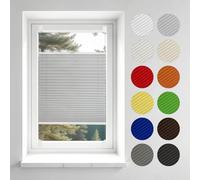 Concept Blinds Custom Pleated Blinds - No Drilling Needed - 18 Fabric Colours - Effortless Adhesive Installation - Tailored Shades with Adhesive Fixings (Height from 150 Cm to 230 Cm)